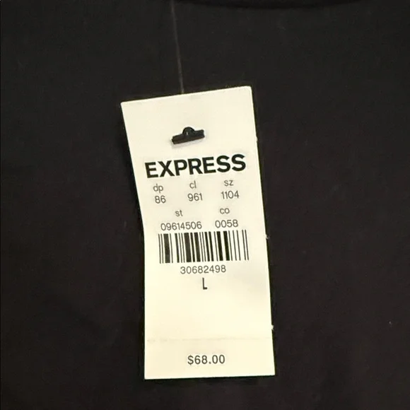 Express Chic Black Blouse with Gold Accents size L - Picture 3 of 6